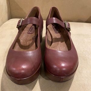 Kork Ease, Burgundy, platform Mary Janes.